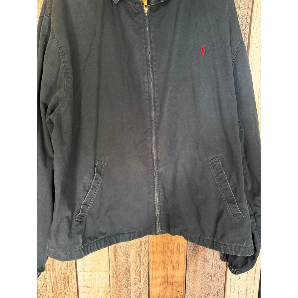 Polo Ralph Lauren Vintage Y2K Cotton Harrington Jacket Navy Distressed XXL